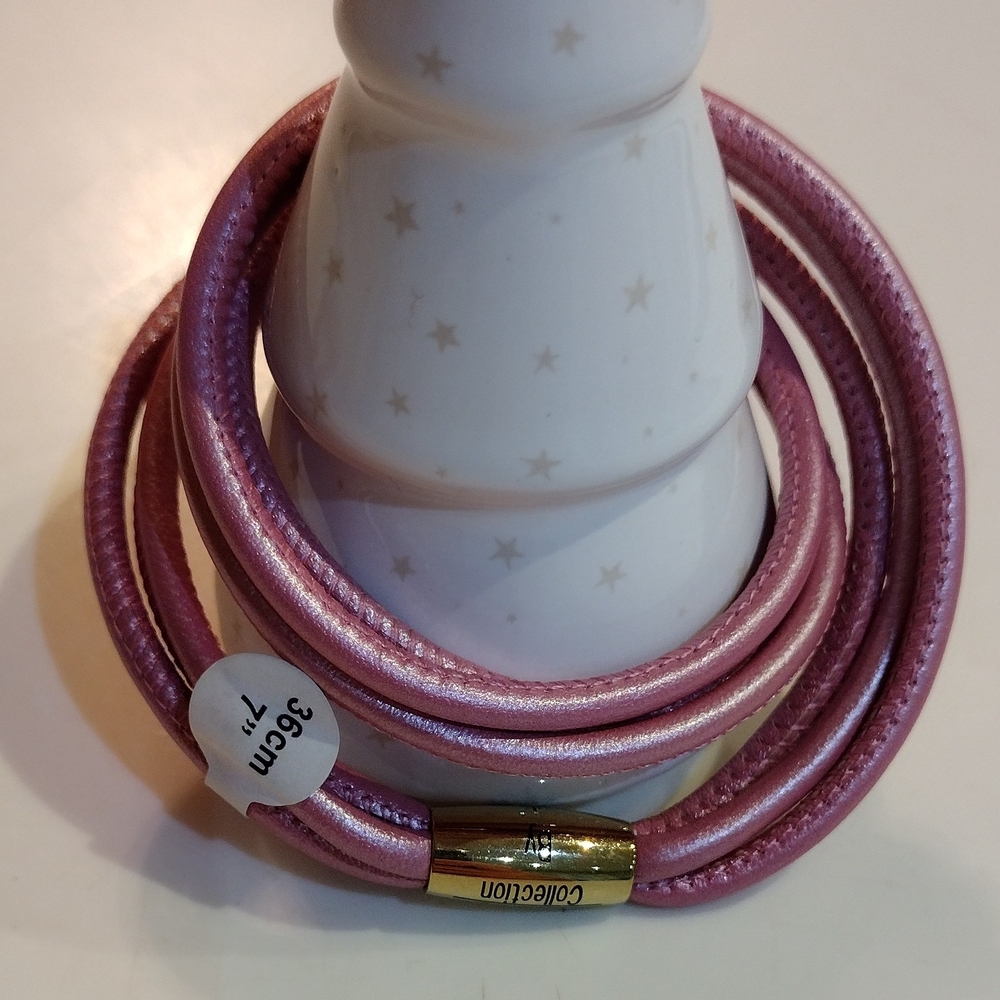 Endless Jennifer Lopez metallic roze Pink 3-string Leather Bracelet